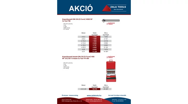 Cz Tool kúpsüllyesztő akció